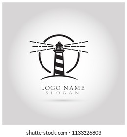 Lighthouse Logo. Symbol & Icon Vector Template.
