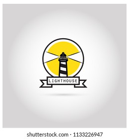 Lighthouse Logo. Symbol & Icon Vector Template.