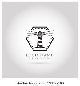 Lighthouse Logo. Symbol & Icon Vector Template.