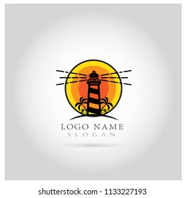 Lighthouse Logo. Symbol & Icon Vector Template.