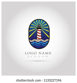 Lighthouse Logo. Symbol & Icon Vector Template.