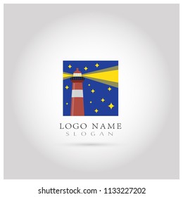 Lighthouse Logo. Symbol & Icon Vector Template.