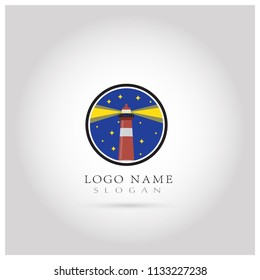 Lighthouse Logo. Symbol & Icon Vector Template.