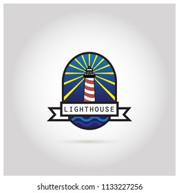 Lighthouse Logo. Symbol & Icon Vector Template.
