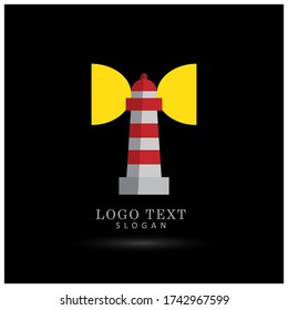 Lighthouse Logo. Symbol & Icon Vector Template.