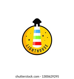 Lighthouse logo template. Building of lighthouse logo vector