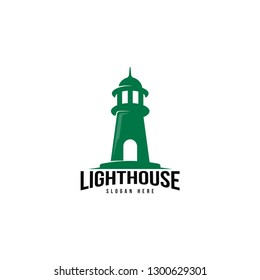 Lighthouse logo template. Building of lighthouse logo vector