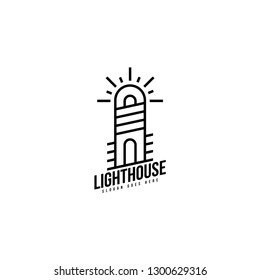 Lighthouse logo template. Building of lighthouse logo vector