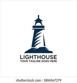 Lighthouse Logo Template Building Lighthouse Logo Stock Vector (Royalty ...