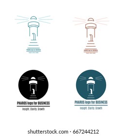 Lighthouse logo template design for business. Vector illustration