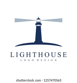 Lighthouse logo template design. Vector illustration Isolated on a White Background - Vector