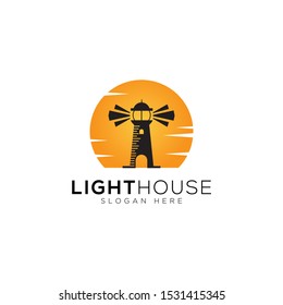 Lighthouse Logo Template Design Vector, Emblem, Design Concept, Creative Symbol, Icon