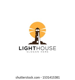 Lighthouse Logo Template Design Vector, Emblem, Design Concept, Creative Symbol, Icon