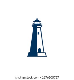 Lighthouse logo template design. Vector illustration.