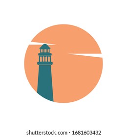 Lighthouse logo template design. Vector illustration.