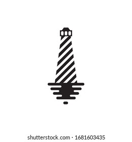 Lighthouse logo template design. Vector illustration.