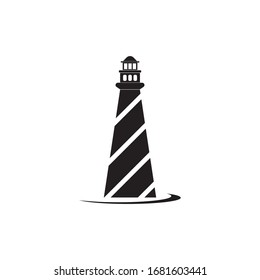 Lighthouse logo template design. Vector illustration.