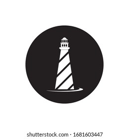 Lighthouse logo template design. Vector illustration.