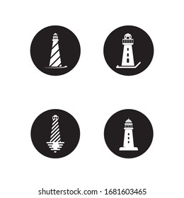 Lighthouse logo template design. Vector illustration.