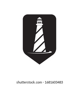 Lighthouse logo template design. Vector illustration.