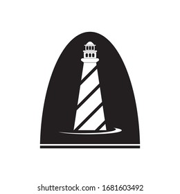 Lighthouse logo template design. Vector illustration.