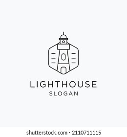 Lighthouse logo template design. Vector illustration.