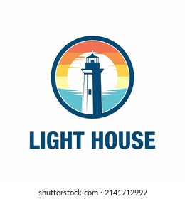 Lighthouse logo template design. Vector illustrations.