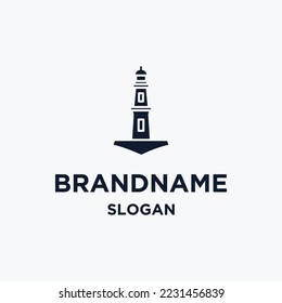 Logo-Vorlage für Leuchtturm. Vektorgrafik.