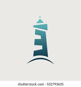 Lighthouse logo template design. Vector illustration.