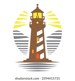 Lighthouse logo template illustration design