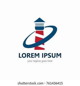 Lighthouse logo template. In modern style and simple. 