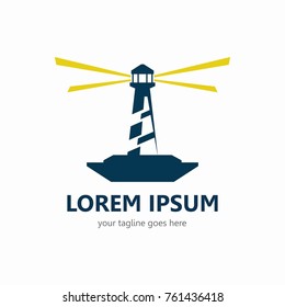 Lighthouse logo template. In modern style and simple. 