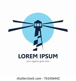 Lighthouse logo template. In modern style and simple. 