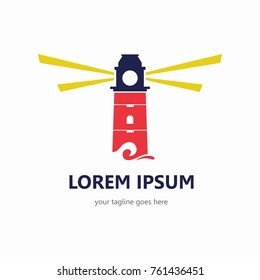Lighthouse logo template. In modern style and simple. 