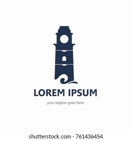 Lighthouse logo template. In modern style and simple. 