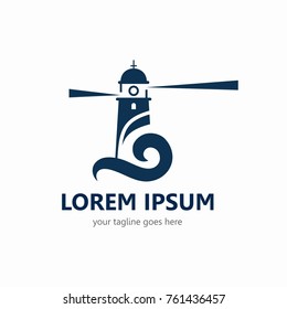 Lighthouse logo template. In modern style and simple. 