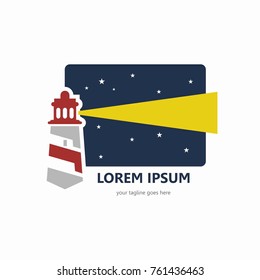 Lighthouse logo template. In modern style and simple. 