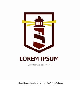 Lighthouse logo template. In modern style and simple. 