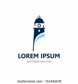 Lighthouse logo template. In modern style and simple. 