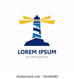 Lighthouse logo template. In modern style and simple. 