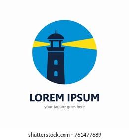 Lighthouse logo template. Modern style. Elegant logo vector