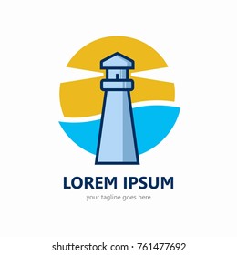 Lighthouse logo template. Modern style. Elegant logo vector