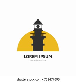 Lighthouse logo template. Modern style. Elegant logo vector