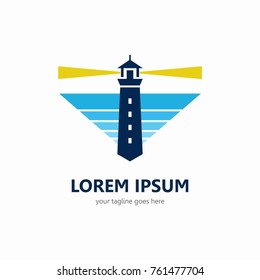 Lighthouse logo template. Modern style. Elegant logo vector