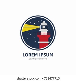 Lighthouse logo template. Modern style. Elegant logo vector