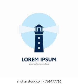 Lighthouse logo template. Modern style. Elegant logo vector
