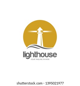lighthouse logo template stock vector
