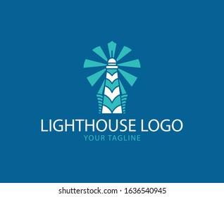 Lighthouse Logo template. Vector illustration.