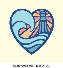 Lighthouse Logo template. Vector illustration.