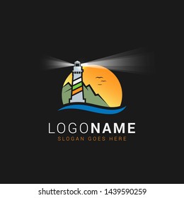 Lighthouse logo template for your business or real estate company